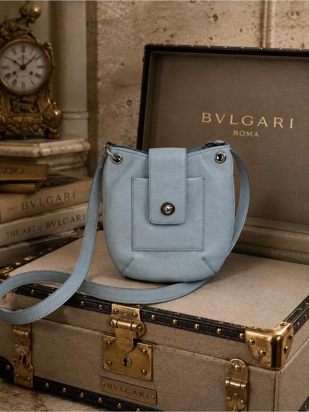 BVLGARI Baby Blue Leather Crossbody Bag - Picture 12 of 12